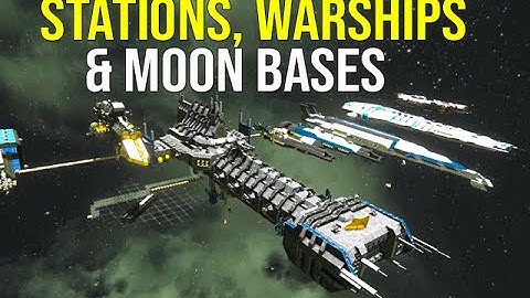 Stations , Warships & Moon Bases Lunacy Server Tour Pt2 - Space Engineers