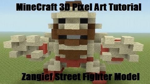 MineCraft 3D Pixel Art Tutorial - Zangief Street Fighter Model