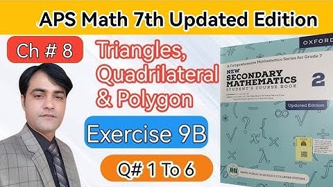 Exercise 9B Question 1 To 6 II APS Maths 7th II New Secondary Math Book 2 Updated Edition #taleem