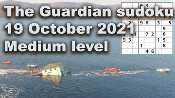 Sudoku solution – The Guardian 19 October 2021 Medium level