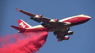 Fire Bombers 747 VLAT and others in dramatic air footage #glassfire CA