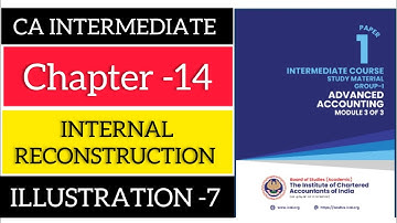 Illustration 7 INTERNAL RECONSTRUCTION CHAPTER 14 || CA INTER || ADVANCE ACCOUNTS || Icai New Scheme