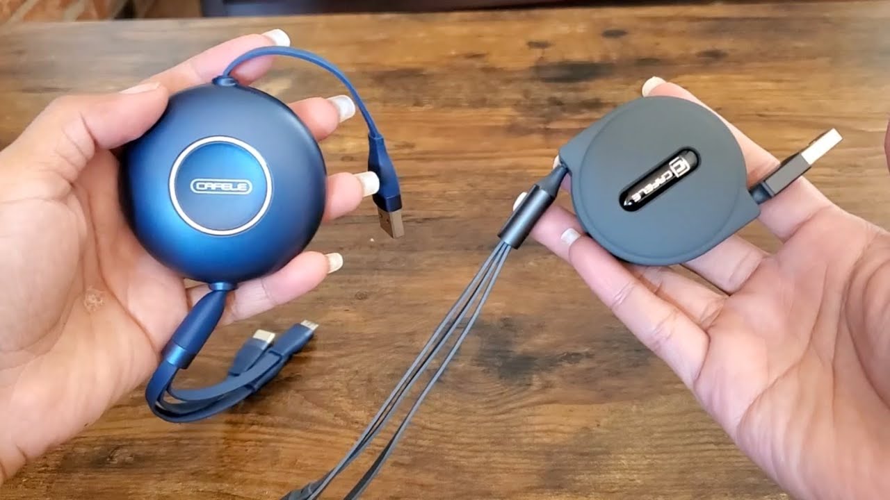 CAFELE 100W 3-in-1 Retractable Charging Cable - USB C/Lightning/Micro Fast Charger For Multiple Devices