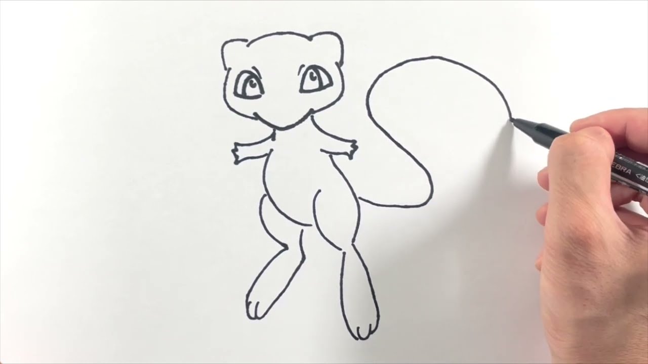 ゆっくり ミュウのかきかた ポケモン描いてみたhow To Draw Mew Pokemon Youtube