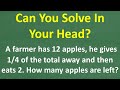 Mental Math Apple Problem Quiz