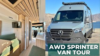 Custom Luxury Van Conversion with STUNNING White Oak Ceiling | AWD Sprinter Van Tour