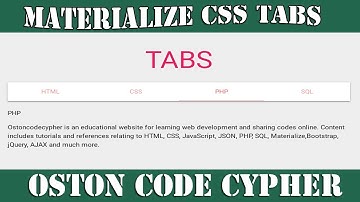 How to create Simple & Responsive Tabs using Materialize CSS