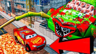 McQueen vs GREAT Eater Mater in BeamNG | Epic Escape Lightning McQueen VS Mater Eater VS Cars Eaters