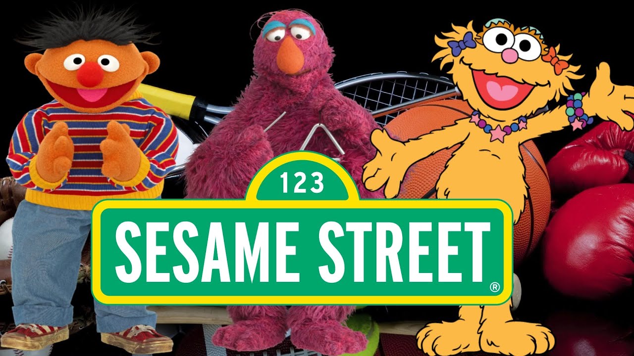 Sesame Street Sports Ernie Telly And Zoe Races Compilation Kids Games