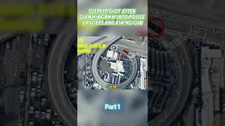 SUSPECT SHOT AFTER SLAMMING BMW INTO POLICE CRUISERS AND AIMING GUN.(part1/2)