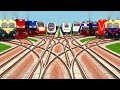 All Express Bhartiy Train Crossing Railroad Tracks l Risky &amp; High Speed Railroad l steam train game