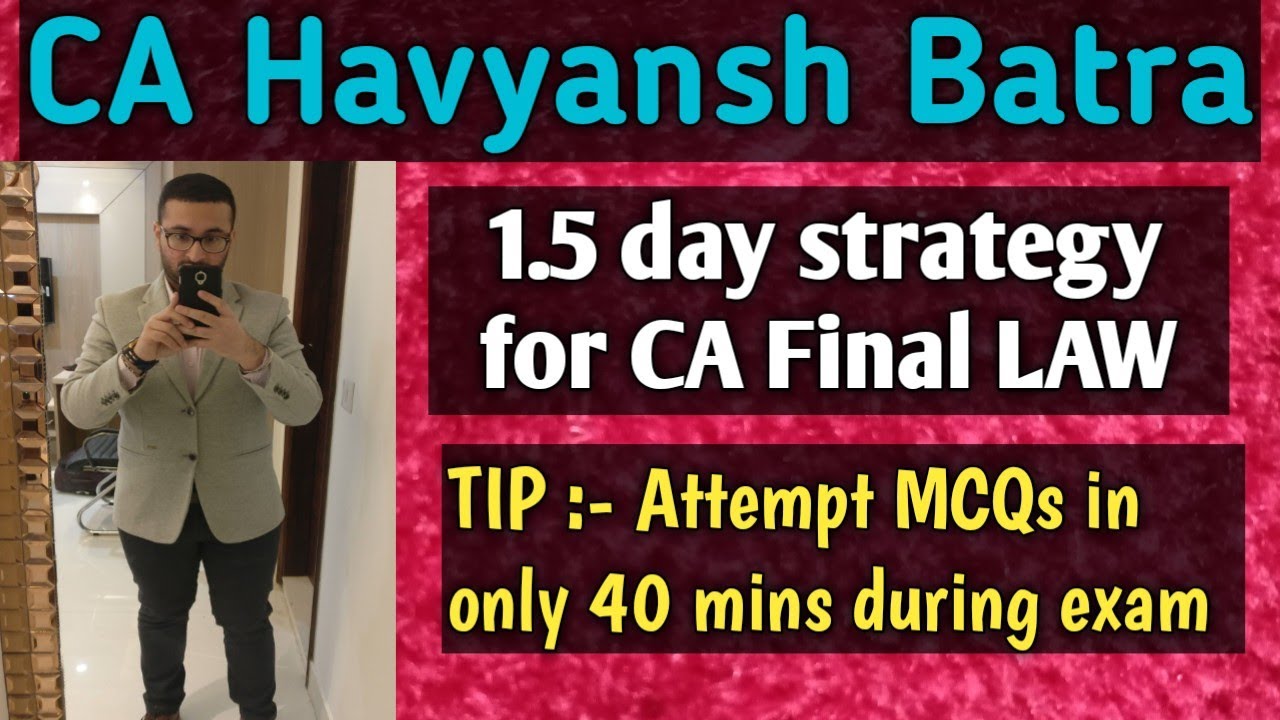 1.5 day revision strategy for ca final law - YouTube