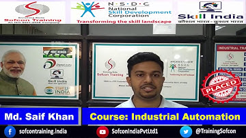 Saif Khan Trained & Placed from Sofcon Noida