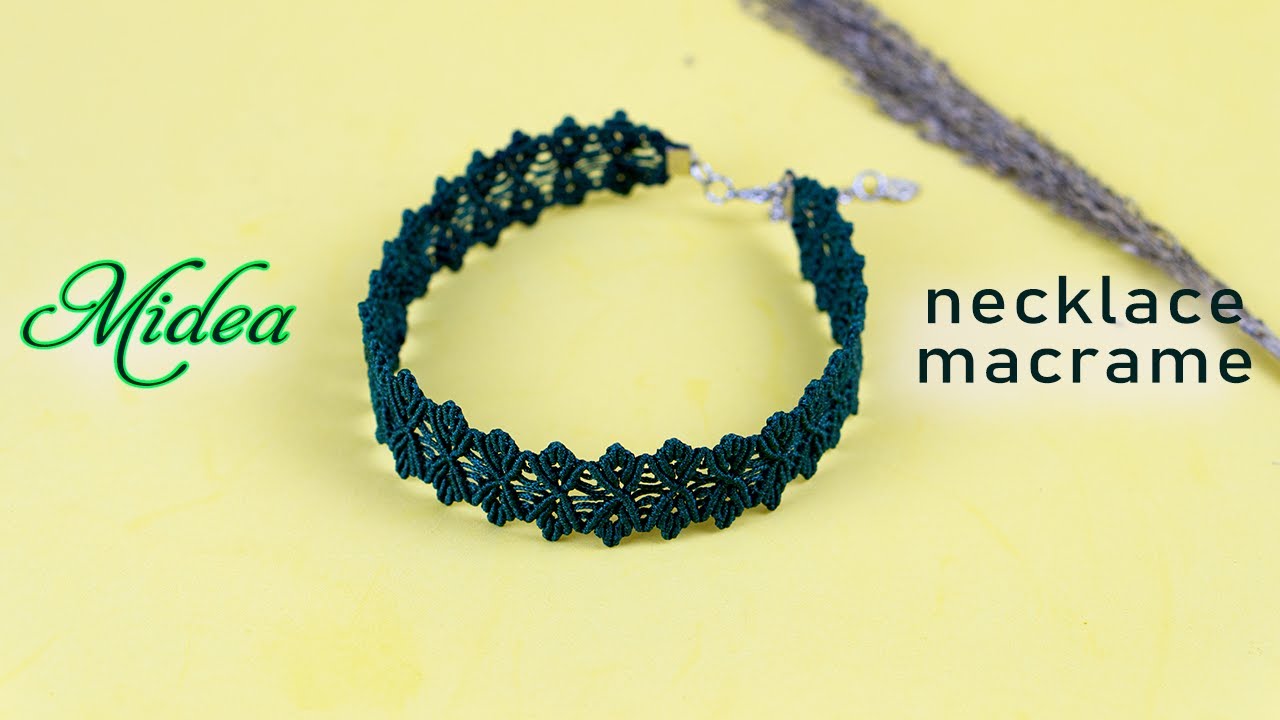 Macrame tutorial: The Midea necklace looping of elegant choker|Hướng dẫn thắt vòng cỗ choker macrame