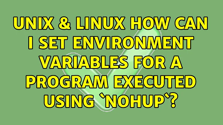 Unix & Linux: How can I set environment variables for a program executed using `nohup`?