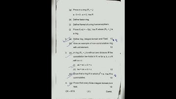 PAPER 10 SEM 4 MATHS(2018-21) RING THEORY & LINEAR ALGEBRA-I B.Sc. BBMKU #question #shorts