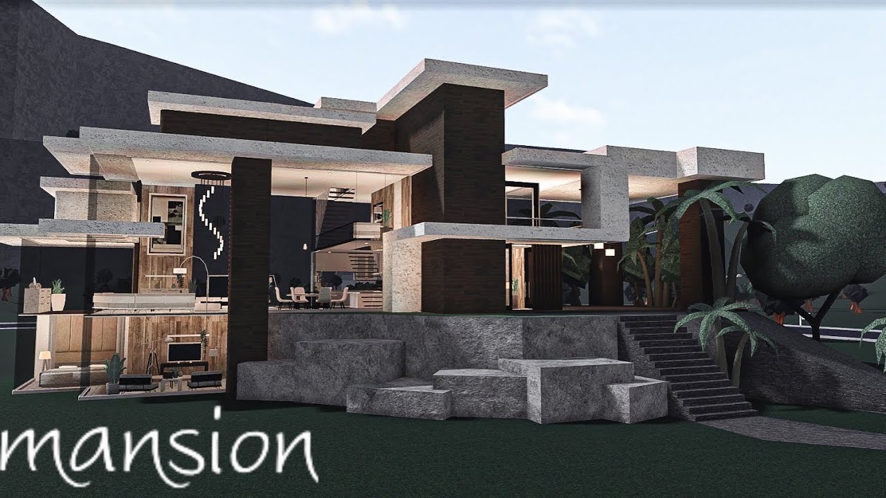 Bloxburg: Mansion Modern Minimalist ((No LargePlot)), House Build