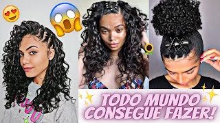 OS 10 MELHORES TUTORIAIS DE PENTEADOS FACEIS E RÁPIDOS PARA CABELOS  CACHEADOS - Cabeleireiro Profissional e Maquiagem Profissional