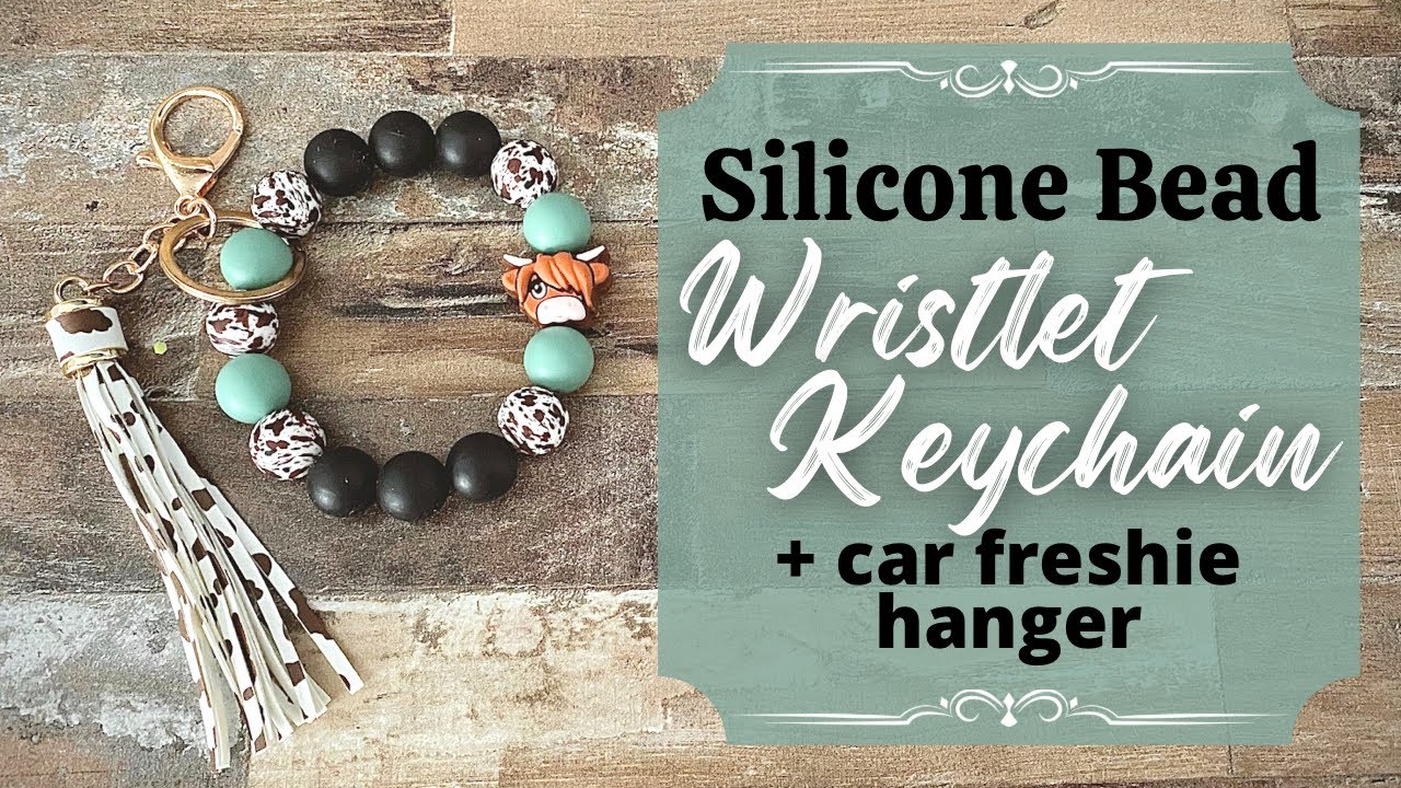 Silicone Bead Wristlet Tutorial  With Matching Car Freshie Hanger