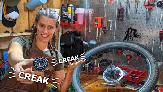 How to stop a CREAKY rear hub (Shimano 12speed Micro Spline overhaul) | Syd Fixes Bikes