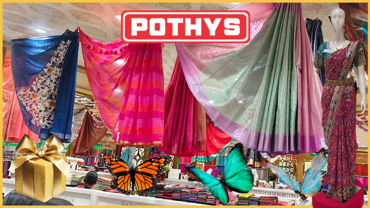 Pothys Linen Cotton, Banaras silk & Soft Silk Sarees Collections வாங்க பார்க்கலாம் 