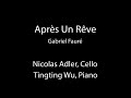 Faure After a Dream Nicolas Adler, Cello and Tingting Wu, Piano
