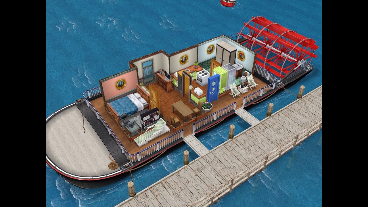 The Tiny Tightpocket Houseboat- Sims FreePlay - YouTube