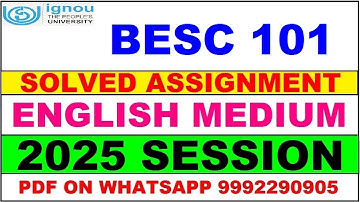 BESC 101 solved assignment 2025 in English || besc 101 solved assignment 2025 || ignou besc101 2025