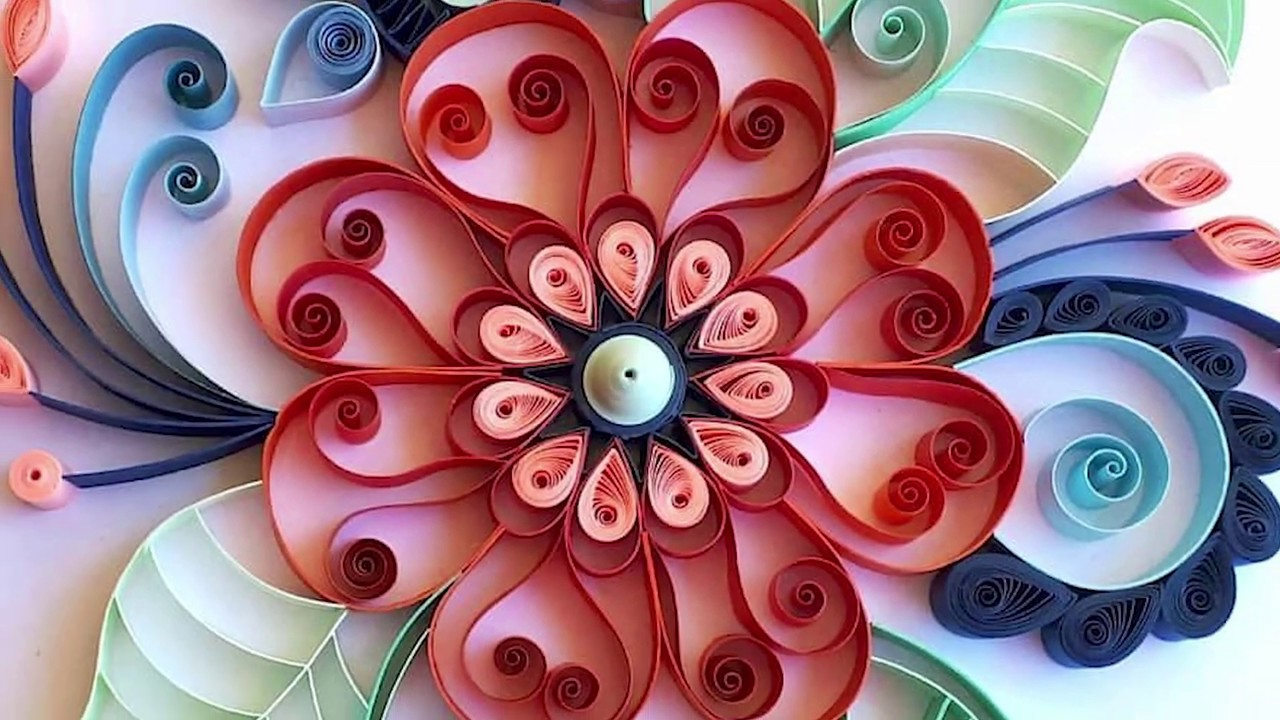 Quilling EP18 flowers زهرة بفن الكويلينج فن الكويلينج YouTube