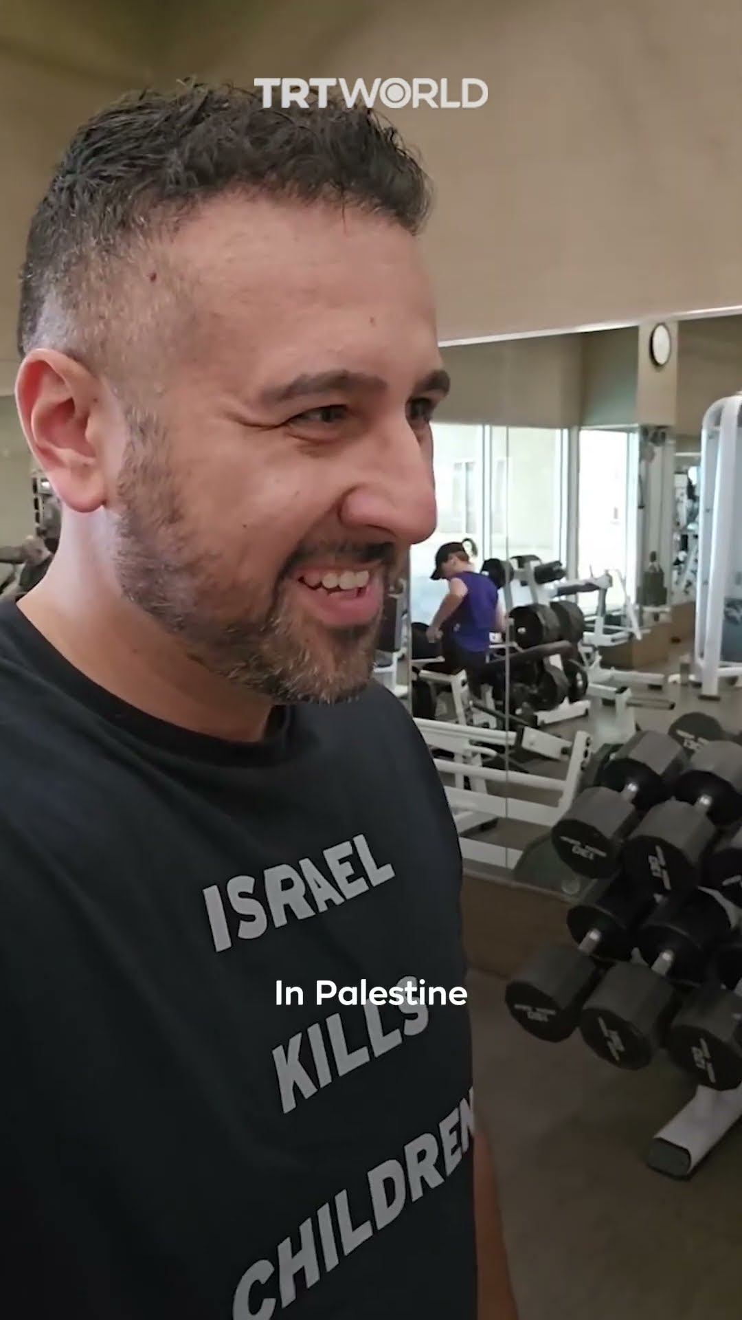 Activist arrested at gym for wearing 'Israel kills children' t-shirt