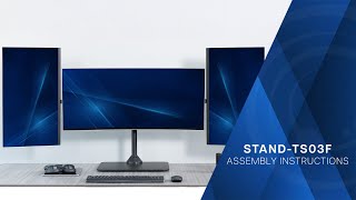 STAND-TS03F Telescoping Triple Monitor Desk Stand Assembly by VIVO