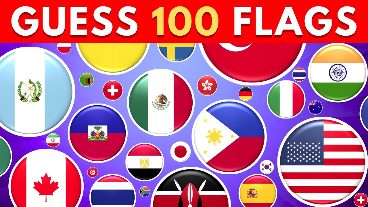 Сможете ли вы угадать все эти флаги за 3 секунды? 🌍🎌 Задание «100 флагов мира»