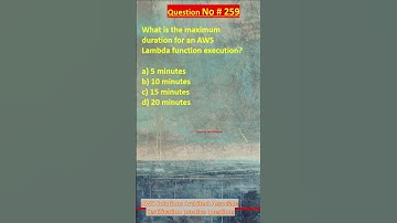 Question No. 259 | AWS Solutions Architect Associate Certification Practice Questions | #aws #shorts