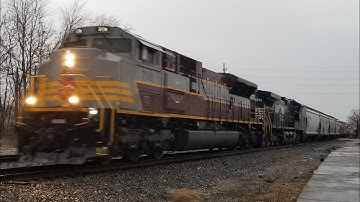CP 7011 Heritage Script Scheme SD70ACu and NS 9218 Lead CSX V119 through Terre Haute, IN!