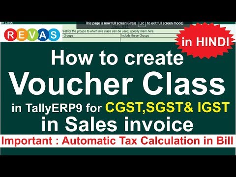 How to create VOUCHER CLASS in tally ERP9  under  GST in CGST & SGST