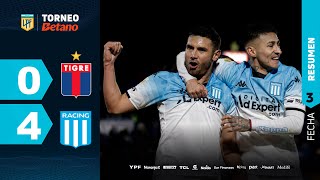 TIGRE 0 - 4 RACING | Resumen del partido | #TorneoBetano 2024
