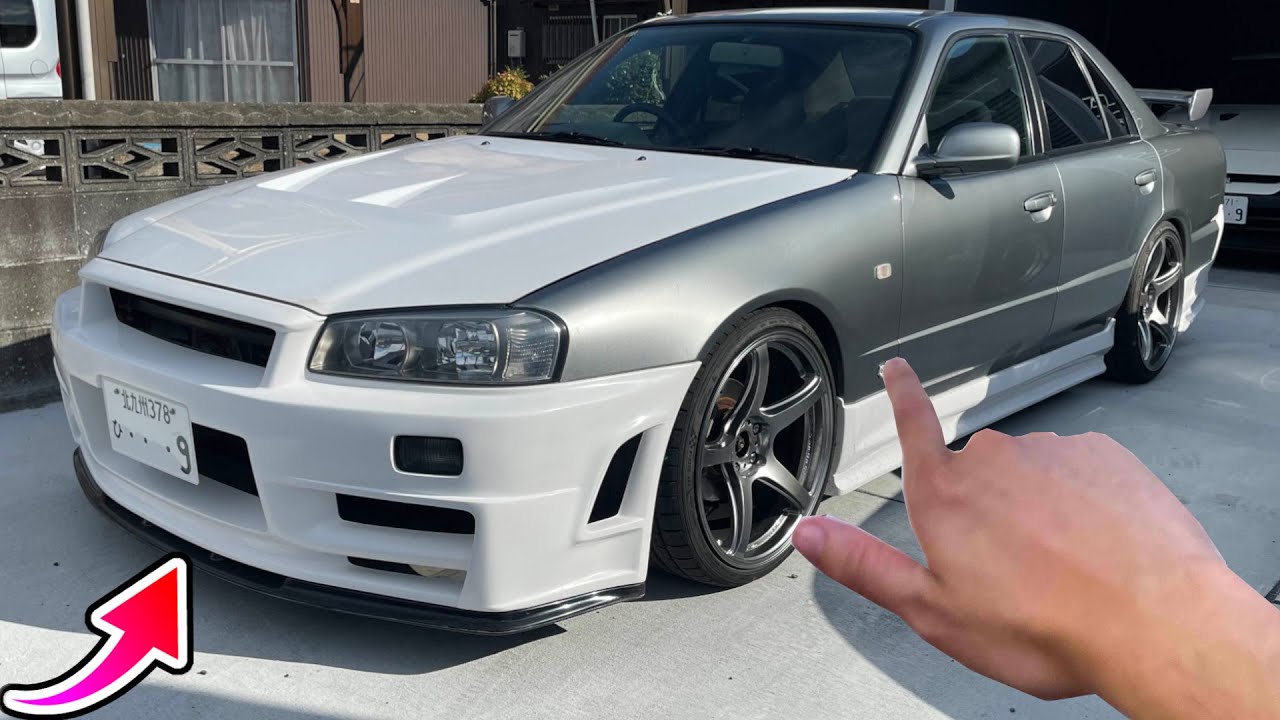 I didn't have any money, so I modified the aero parts from an R34