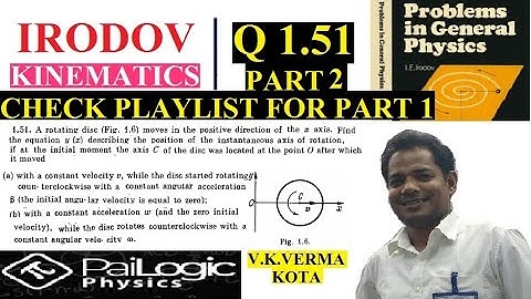 IRODOV 1.51(part 2). A rotating disc (Fig. 1.6) moves in the positive direction ofthe x axis. Find