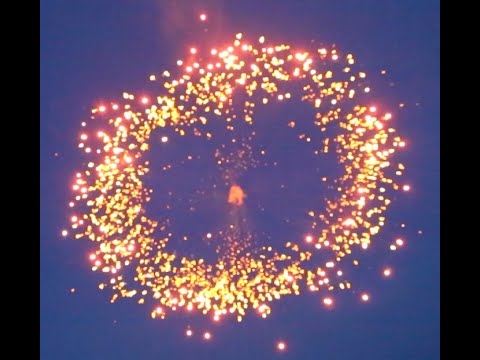 6INCH gold & red strobe ring Canister shell China fireworks factory ...