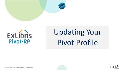 Updating Your Pivot-RP Profile