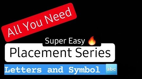 Letters and Symbols Series 🔤 | Logical Reasoning | Placement Series CSE