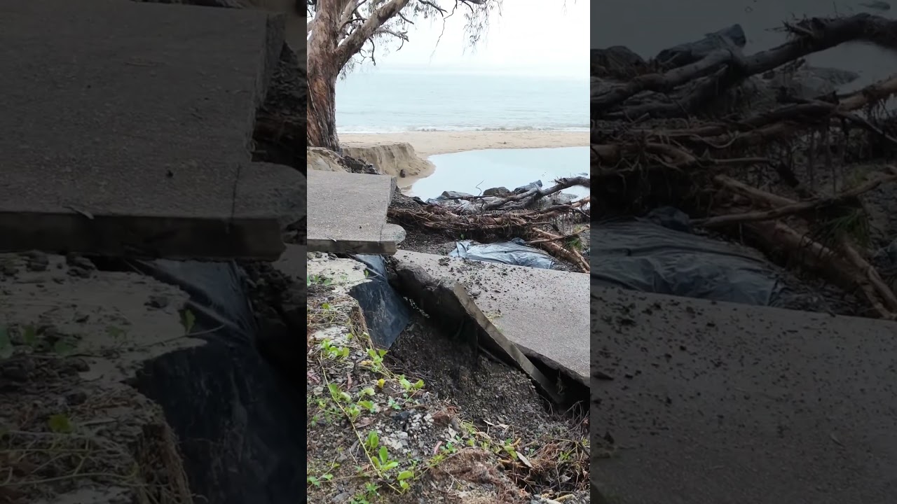 Damage after heavy rain at Clifton Beach, Cairns.  4 months ago