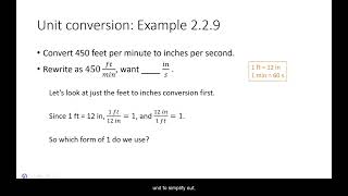 Unit conversion example 2 2 9