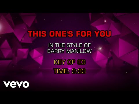 Barry Manilow - This One's For You (Karaoke)