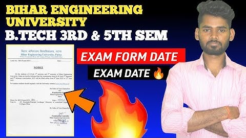BEU UNIVERSITY OFFICIAL UPDATE| B.TECH 3RD & 5TH SEM EXAM FORM | EXAM DATE 🔥
