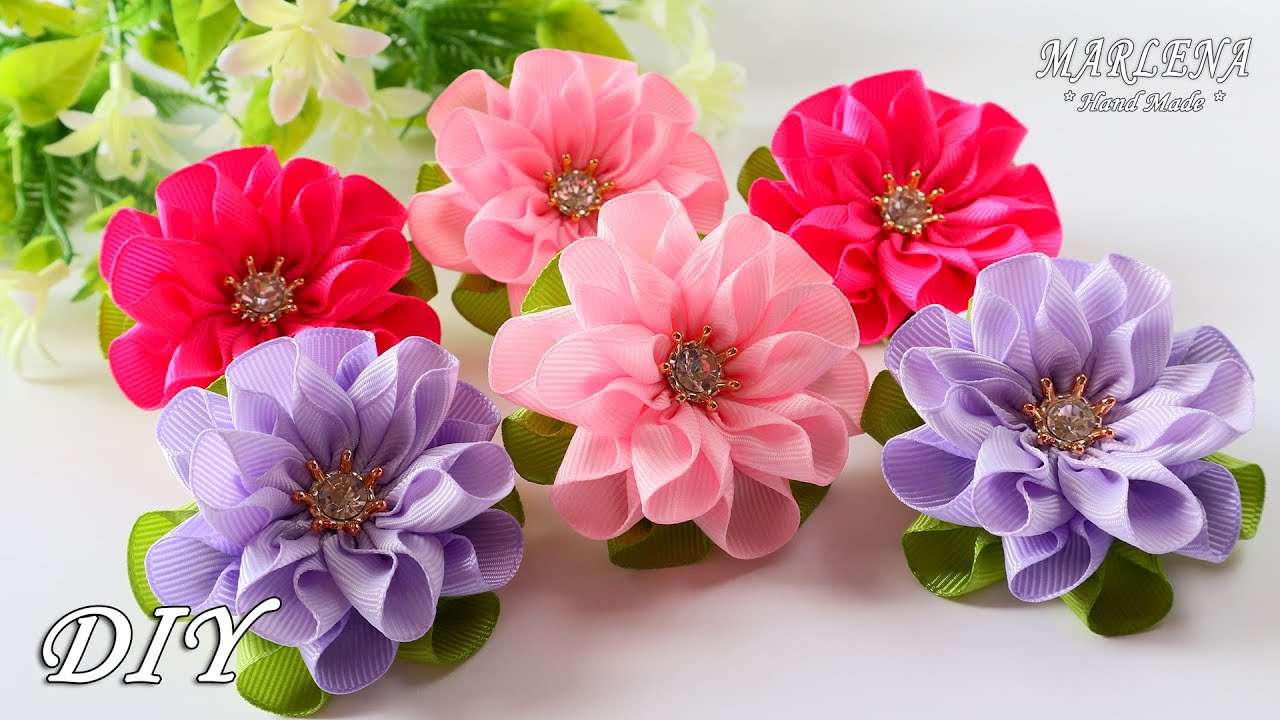ЦВЕТЫ из ЛЕНТ. Быстро, легко, оригинально... МК/DIY