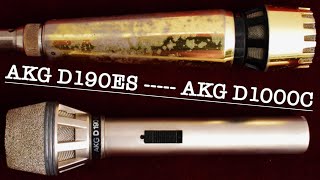 Vintage AKG D190ES And AKG D1000C Dynamic Microphone (Vocal Test)