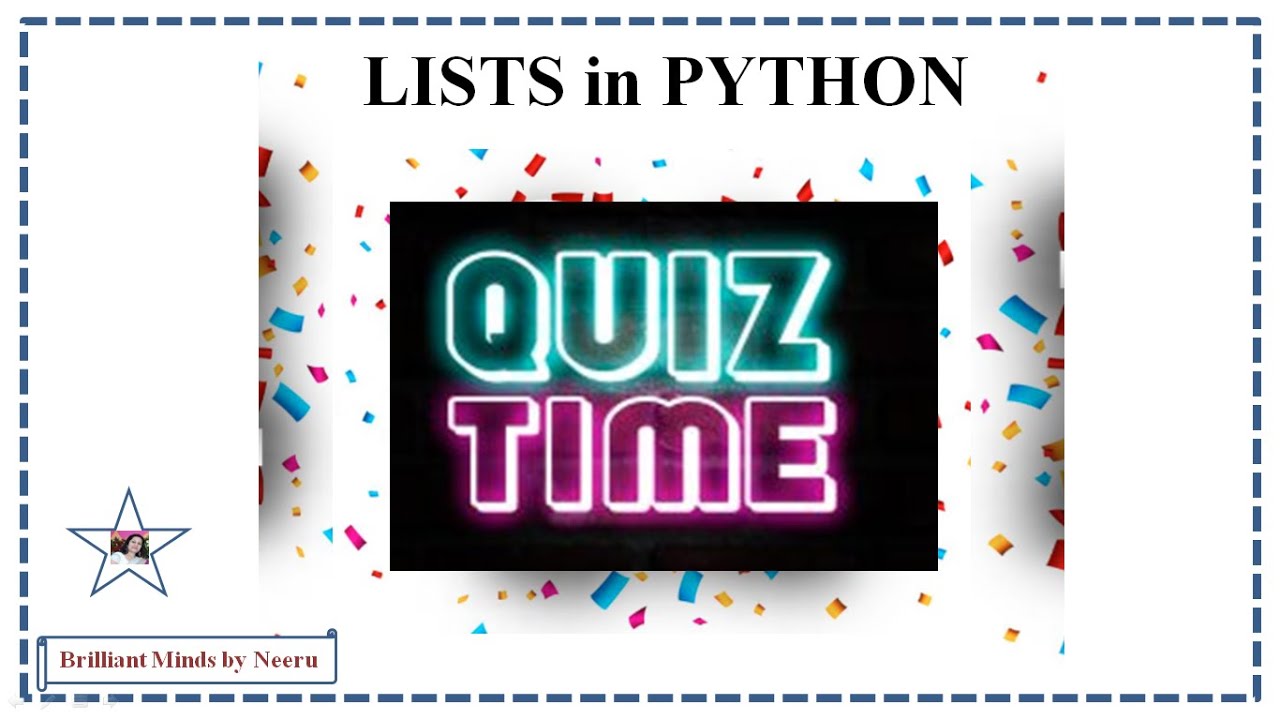 Lists in Python MCQs Term 1/Quiz on Lists in Python - YouTube