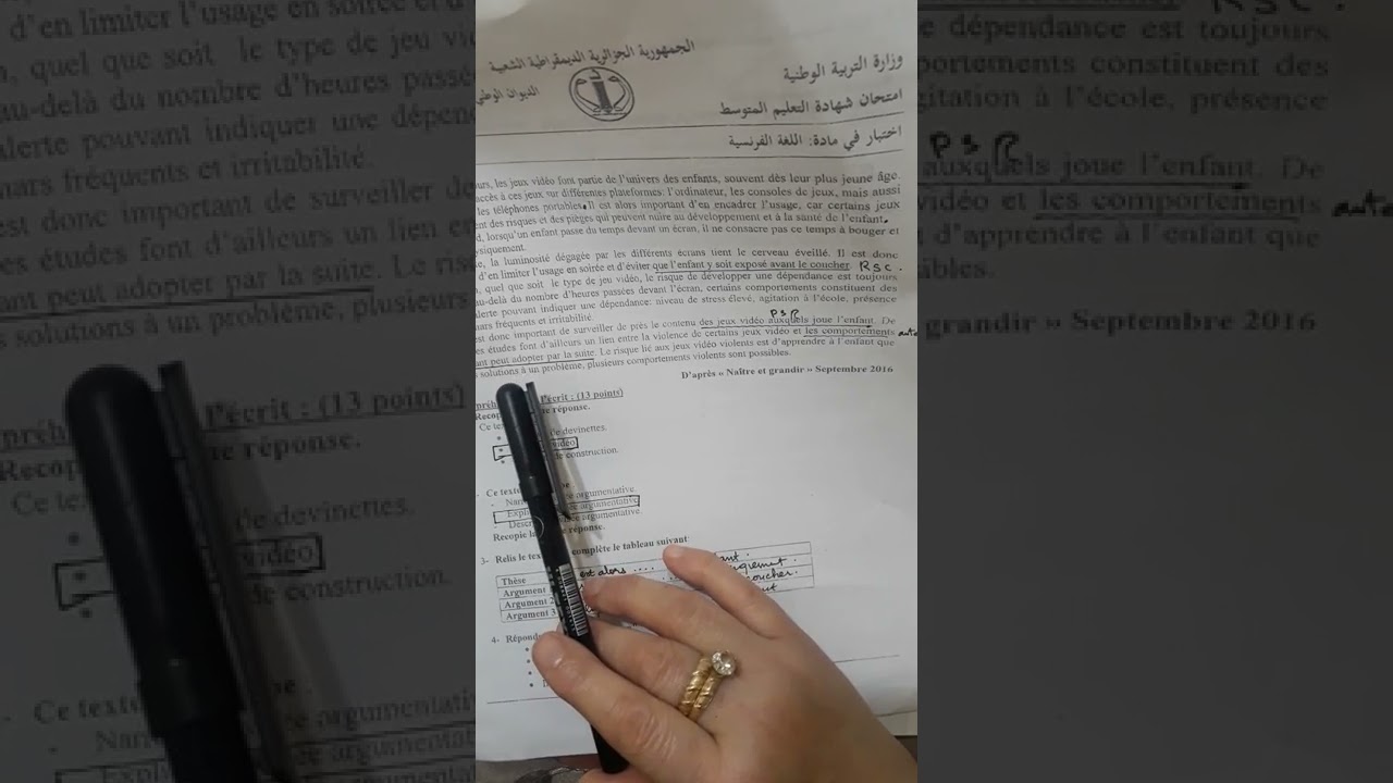 4èmeAM:Correction du BEM2019 +Production écrite