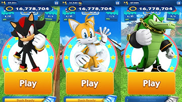 Sonic Dash - Shadow vs Tails vs Vector  - All Characters Unlocked